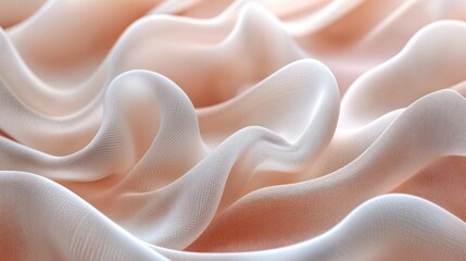 Poster - Delicate fabric undulates with gentle waves, highlighting its soft texture and smooth surface. The warm hues create a serene ambiance, evoking feelings of comfort and elegance