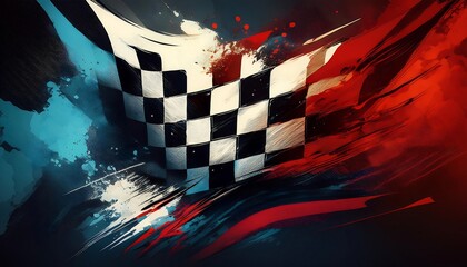 Poster - Abstract depiction of a checkered racing flag.