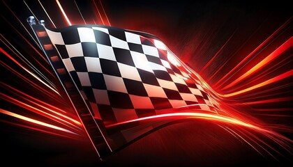 Poster - A checkered flag symbolizing racing and speed.