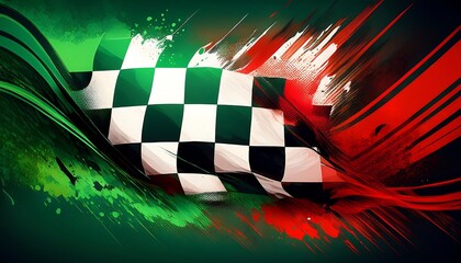 Poster - Abstract design featuring a checkered racing flag.