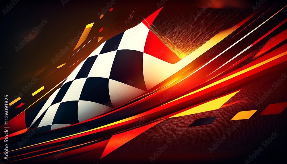 Dynamic racing flag design with vibrant colors. Stock Illustration ...