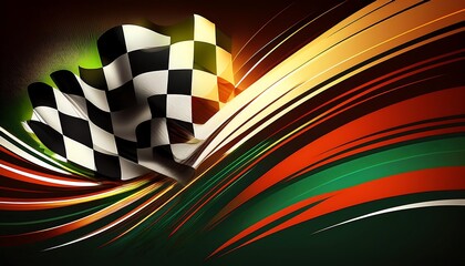 Poster - Dynamic design featuring a checkered racing flag.
