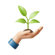 © umar - Hand Holding Plant Icon - Growth, Sustainability, and Environmental Care Symbol