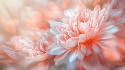 Poster - Delicate petals blossom in dreamy mocha colors, creating a serene atmosphere. The soft light plays with the flowers, evoking a sense of calm and tranquility in nature's embrace