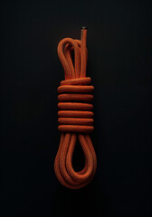 Poster - bright thick paracord rope with knot on dark background