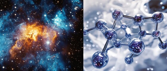 Wall Mural - exploring the universe from galaxies to molecules