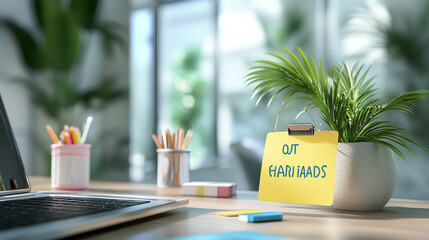 Poster - Office table with the message