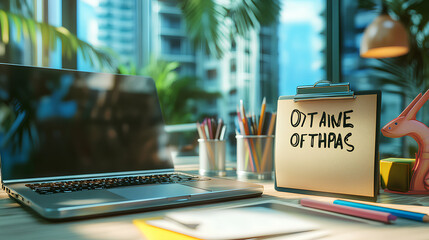 Poster - Office table with the message