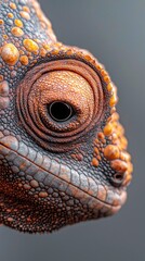 Aufkleber - Zooming in on a lizard's close-up reveals mesmerizing textures and vibrant mocha hues, showcasing nature's artistry and the creature's unique features and expressions