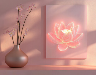 Wall Mural - Pink Lotus Art Print