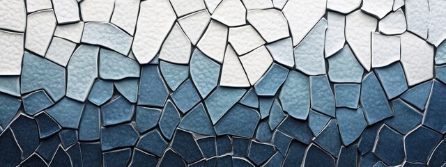 Poster - A mosaic pattern featuring varying shades of blue, creating a textured, artistic design.