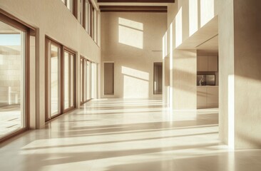 Poster - A spacious, modern interior with natural light and minimalist design elements.