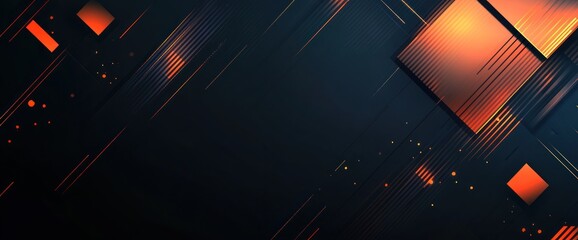Aufkleber - Abstract design featuring geometric shapes and lines in dark tones with orange accents.