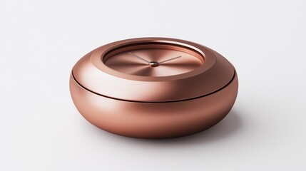 Poster - A sleek, modern copper clock with a minimalist design, showcasing elegance and functionality.
