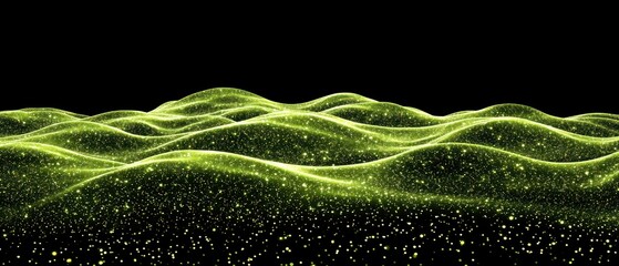Poster - Abstract representation of glowing waves with a sense of depth and movement.