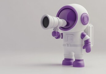 Aufkleber - A cute astronaut figure holding a camera, ready for exploration.