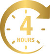 © N2 - 4 hours timer count icon, stopwatch timer icon, countdown timer