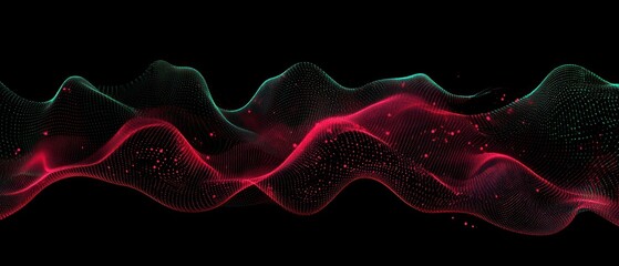 Fototapete - Abstract wave pattern with vibrant colors on a dark background, suggesting motion and energy.