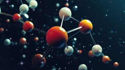 Science background, atom structure