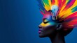© Nataliia_Trushchenko - Woman with a colorful headdress and a light bulb on her head. The image is meant to represent creativity and innovation