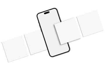 Wall Mural - smartphone mockup with social media post interface mockup. social media mobile app page design for u