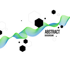 Fototapete - Background with abstract shapes. A template for design and creativity. The composition of the figures. The illustration is in a modern style, simple and concise design.