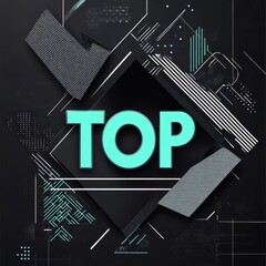 Poster - Top of the Line:  A bold, graphic design with the word 