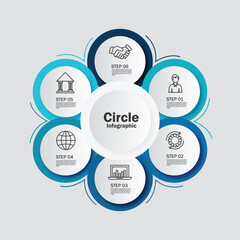 Fototapete - Circle chart infographic template with 6 options