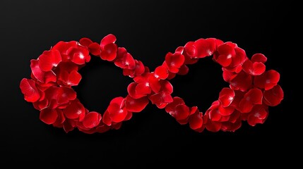 Poster - Red flower with a black background. The flower is made up of many small red petals