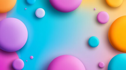 Poster - Colorful background with many different colored circles. The circles are of various sizes and colors, and they are scattered all over the background. The background is blue and yellow