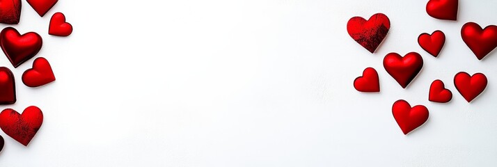 Poster - White background with a red heart pattern. The heart pattern is made up of many small red hearts