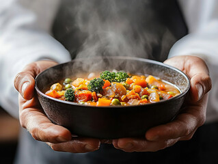 Canvas Print - bowl of hot vegetable soup