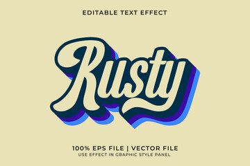 Poster - 3D Editable vector text effect in Retro or Vintage style