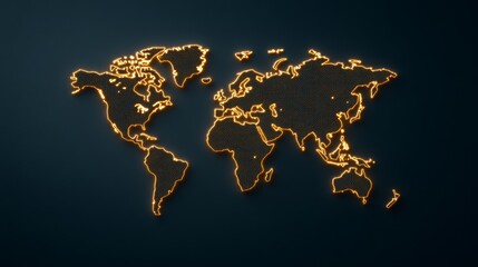 Wall Mural - A symbolic Earth Hour scene with power switches being turned off across a digital map of the world, leaving glowing outlines of the continents 