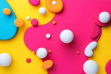 Poster - A colorful background with many small balls of different colors
