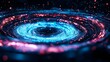 © terat - abstract blue & pink vortex, glowing particles - abstract backgrounds