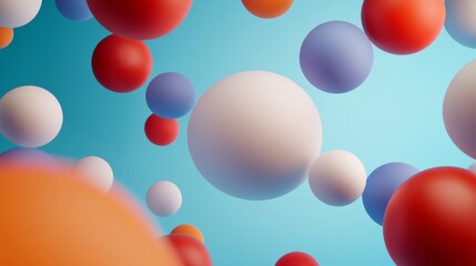 Poster - A bunch of colorful balls floating in the air