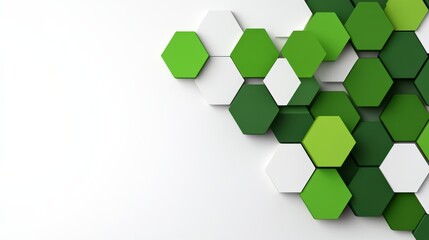 Poster - A green and white hexagon patterned background with a green
