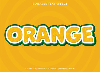Poster - orange text effect editable template playful color style use for business logo and brand