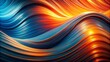 © chaowalit - Abstract Orange Blue Wave Design, Modern Art, Dynamic Curves, Bright Colors
