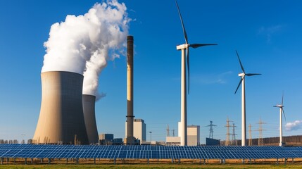 renewable energy landscape featuring hydrogen power industrial park