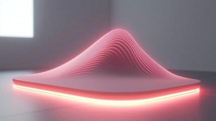 Poster - Abstract glowing wave on a sleek surface.