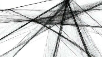 Poster - Abstract black and white line composition.