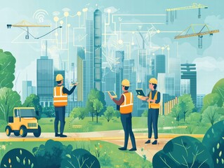 Poster - Engineers Using Technology for Smart City Construction Project