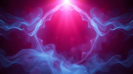 Wall Mural - abstract pink & blue energy flow,