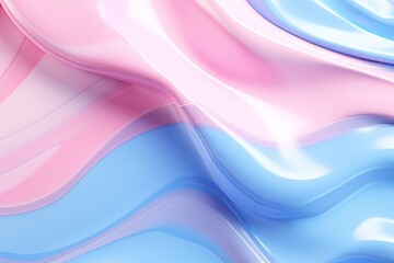 Wall Mural - Smooth pastel pink and blue fluid textures with soft glossy finish. Abstract elegant design for decor and wallpapers.