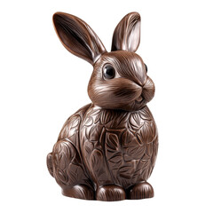 Chocolate bunny isolated on transparent background, png