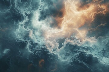Fototapete - Vibrant cosmic clouds illuminated by celestial light showcasing an array of colors in the deep universe at twilight