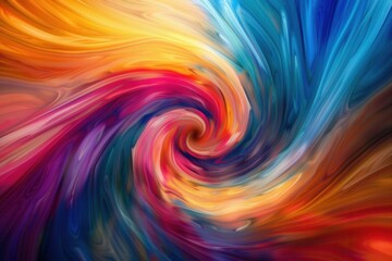 Aufkleber - Vivid swirl of colors creating a mesmerizing abstract design in shades of orange, blue, and purple, resembling a cosmic whirlpool of vibrant pigments
