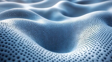 Poster - detailed pattern of blue textured surface resembling abstract waves and depth at close proximity